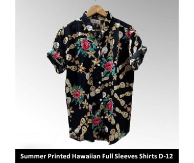 Summer Printed Hawaiian Full Sleeves Shirts D-12