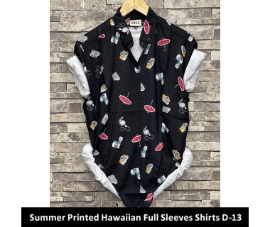 Summer Printed Hawaiian Full Sleeves Shirts D-13