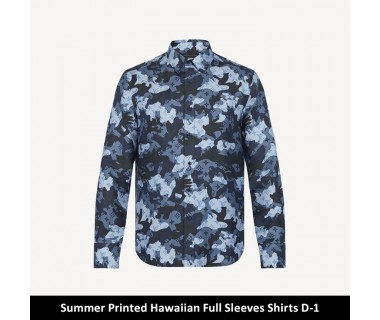 Summer Printed Hawaiian Full Sleeves Shirts D-1