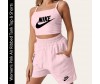Women's Pink Air Ribbed Tank Top & Shorts