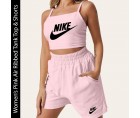 Women's Pink Air Ribbed Tank Top & Shorts